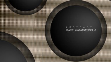 Metin ve arka plan tasarımları için siyah uzay çemberinde nötr kombinasyon renk degradesi ile çakışan vektör arka planlar