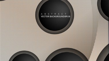 Metin ve arka plan tasarımları için siyah uzay çemberinde nötr kombinasyon renk degradesi ile çakışan vektör arka planlar