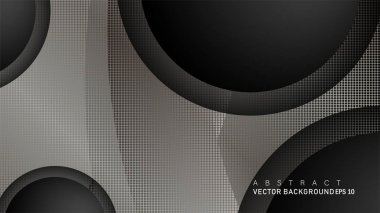 Metin ve arka plan tasarımları için siyah uzay çemberinde nötr kombinasyon renk degradesi ile çakışan vektör arka planlar