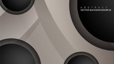 Metin ve arka plan tasarımları için siyah uzay çemberinde nötr kombinasyon renk degradesi ile çakışan vektör arka planlar