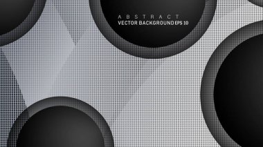 Metin ve arka plan tasarımları için siyah uzay çemberinde nötr kombinasyon renk degradesi ile çakışan vektör arka planlar