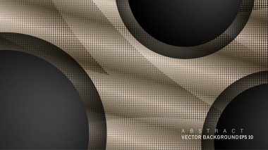 Metin ve arka plan tasarımları için siyah uzay çemberinde nötr kombinasyon renk degradesi ile çakışan vektör arka planlar
