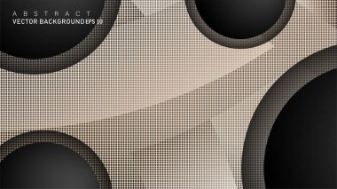 Metin ve arka plan tasarımları için siyah uzay çemberinde nötr kombinasyon renk degradesi ile çakışan vektör arka planlar