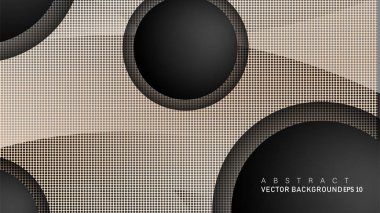 Metin ve arka plan tasarımları için siyah uzay çemberinde nötr kombinasyon renk degradesi ile çakışan vektör arka planlar