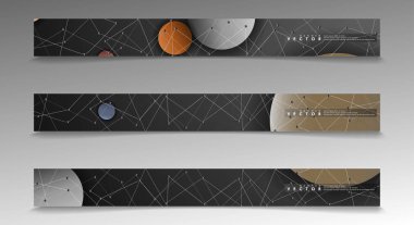 Banner koleksiyonu, renkli daireler ile vektör arka planlar. uzay afiş vektör herhangi bir tasarım için uygun