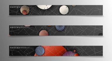 Banner koleksiyonu, renkli daireler ile vektör arka planlar. uzay afiş vektör herhangi bir tasarım için uygun