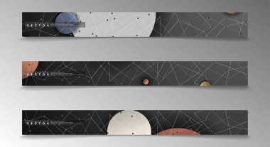 Banner koleksiyonu, renkli daireler ile vektör arka planlar. uzay afiş vektör herhangi bir tasarım için uygun