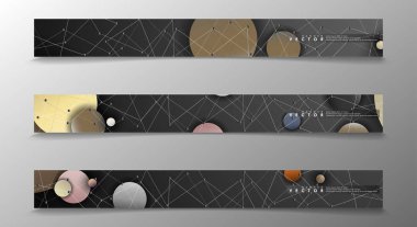 Banner koleksiyonu, renkli daireler ile vektör arka planlar. uzay afiş vektör herhangi bir tasarım için uygun