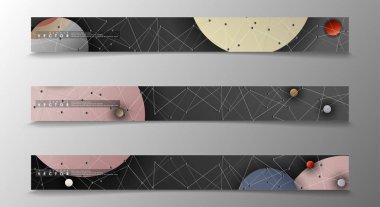 Banner koleksiyonu, renkli daireler ile vektör arka planlar. uzay afiş vektör herhangi bir tasarım için uygun