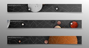 Banner koleksiyonu, renkli daireler ile vektör arka planlar. uzay afiş vektör herhangi bir tasarım için uygun