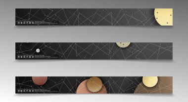 Banner koleksiyonu, renkli daireler ile vektör arka planlar. uzay afiş vektör herhangi bir tasarım için uygun