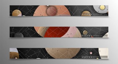 Banner koleksiyonu, renkli daireler ile vektör arka planlar. uzay afiş vektör herhangi bir tasarım için uygun