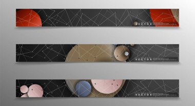 Banner koleksiyonu, renkli daireler ile vektör arka planlar. uzay afiş vektör herhangi bir tasarım için uygun