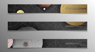 Banner koleksiyonu, renkli daireler ile vektör arka planlar. uzay afiş vektör herhangi bir tasarım için uygun