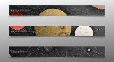 Banner koleksiyonu, renkli daireler ile vektör arka planlar. uzay afiş vektör herhangi bir tasarım için uygun