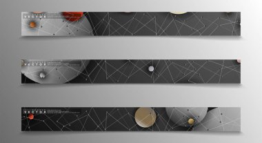 Banner koleksiyonu, renkli daireler ile vektör arka planlar. uzay afiş vektör herhangi bir tasarım için uygun