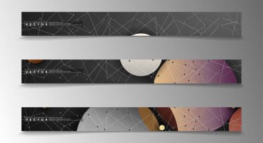 Banner koleksiyonu, renkli daireler ile vektör arka planlar. uzay afiş vektör herhangi bir tasarım için uygun