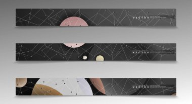 Banner koleksiyonu, renkli daireler ile vektör arka planlar. uzay afiş vektör herhangi bir tasarım için uygun