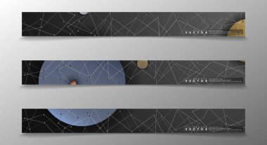 Banner koleksiyonu, renkli daireler ile vektör arka planlar. uzay afiş vektör herhangi bir tasarım için uygun