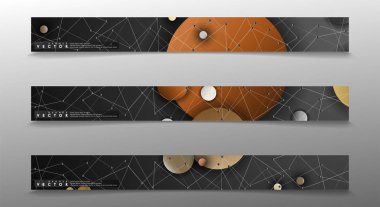 Banner koleksiyonu, renkli daireler ile vektör arka planlar. uzay afiş vektör herhangi bir tasarım için uygun