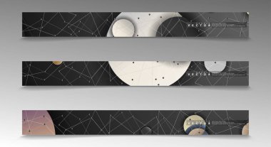 Banner koleksiyonu, renkli daireler ile vektör arka planlar. uzay afiş vektör herhangi bir tasarım için uygun