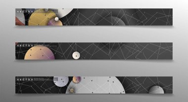 Banner koleksiyonu, renkli daireler ile vektör arka planlar. uzay afiş vektör herhangi bir tasarım için uygun