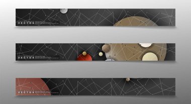 Banner koleksiyonu, renkli daireler ile vektör arka planlar. uzay afiş vektör herhangi bir tasarım için uygun