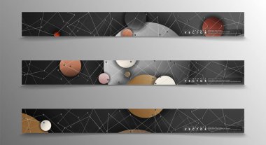 Banner koleksiyonu, renkli daireler ile vektör arka planlar. uzay afiş vektör herhangi bir tasarım için uygun