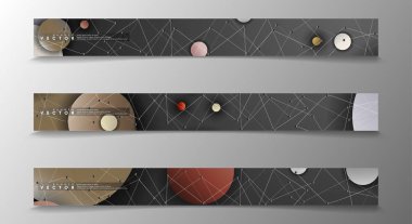 Banner koleksiyonu, renkli daireler ile vektör arka planlar. uzay afiş vektör herhangi bir tasarım için uygun