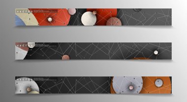 Banner koleksiyonu, renkli daireler ile vektör arka planlar. uzay afiş vektör herhangi bir tasarım için uygun