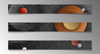 Banner koleksiyonu, renkli daireler ile vektör arka planlar. uzay afiş vektör herhangi bir tasarım için uygun