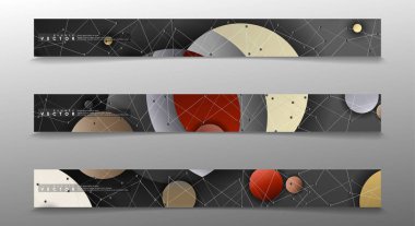 Banner koleksiyonu, renkli daireler ile vektör arka planlar. uzay afiş vektör herhangi bir tasarım için uygun