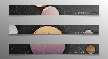 Banner koleksiyonu, renkli daireler ile vektör arka planlar. uzay afiş vektör herhangi bir tasarım için uygun