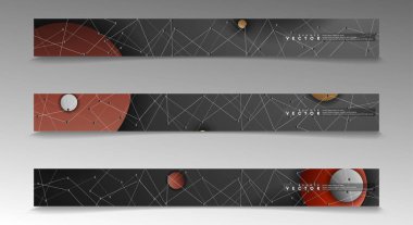 Banner koleksiyonu, renkli daireler ile vektör arka planlar. uzay afiş vektör herhangi bir tasarım için uygun