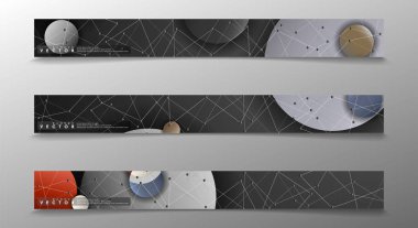 Banner koleksiyonu, renkli daireler ile vektör arka planlar. uzay afiş vektör herhangi bir tasarım için uygun