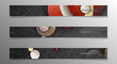 Banner koleksiyonu, renkli daireler ile vektör arka planlar. uzay afiş vektör herhangi bir tasarım için uygun