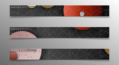 Banner koleksiyonu, renkli daireler ile vektör arka planlar. uzay afiş vektör herhangi bir tasarım için uygun