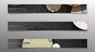 Banner koleksiyonu, renkli daireler ile vektör arka planlar. uzay afiş vektör herhangi bir tasarım için uygun