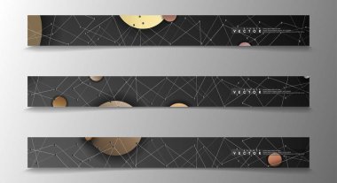 Banner koleksiyonu, renkli daireler ile vektör arka planlar. uzay afiş vektör herhangi bir tasarım için uygun