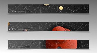 Banner koleksiyonu, renkli daireler ile vektör arka planlar. uzay afiş vektör herhangi bir tasarım için uygun