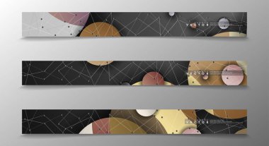 Banner koleksiyonu, renkli daireler ile vektör arka planlar. uzay afiş vektör herhangi bir tasarım için uygun