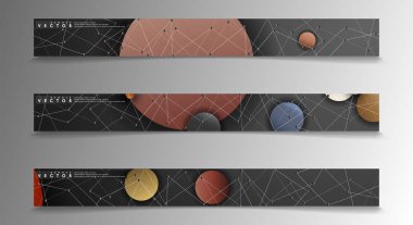 Banner koleksiyonu, renkli daireler ile vektör arka planlar. uzay afiş vektör herhangi bir tasarım için uygun