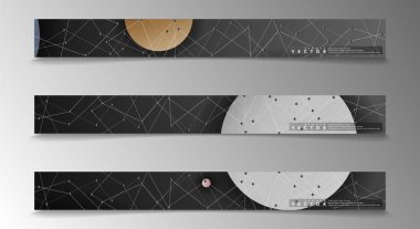 Banner koleksiyonu, renkli daireler ile vektör arka planlar. uzay afiş vektör herhangi bir tasarım için uygun