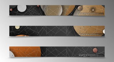 Banner koleksiyonu, renkli daireler ile vektör arka planlar. uzay afiş vektör herhangi bir tasarım için uygun