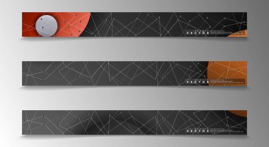 Banner koleksiyonu, renkli daireler ile vektör arka planlar. uzay afiş vektör herhangi bir tasarım için uygun