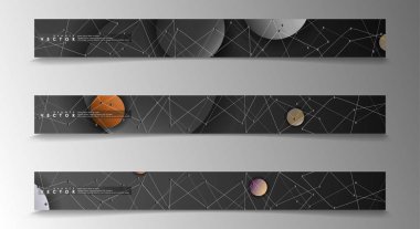 Banner koleksiyonu, renkli daireler ile vektör arka planlar. uzay afiş vektör herhangi bir tasarım için uygun