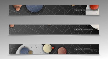 Banner koleksiyonu, renkli daireler ile vektör arka planlar. uzay afiş vektör herhangi bir tasarım için uygun