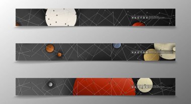 Banner koleksiyonu, renkli daireler ile vektör arka planlar. uzay afiş vektör herhangi bir tasarım için uygun