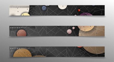 Banner koleksiyonu, renkli daireler ile vektör arka planlar. uzay afiş vektör herhangi bir tasarım için uygun