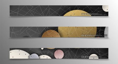 Banner koleksiyonu, renkli daireler ile vektör arka planlar. uzay afiş vektör herhangi bir tasarım için uygun